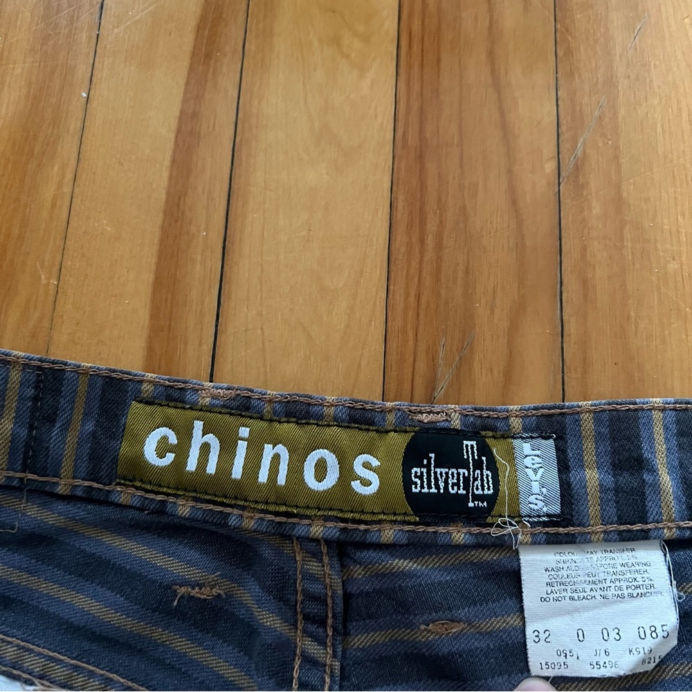 Vintage Levis‎ SilverTab Baggy Chino Shorts Mens 32 Striped 90s Y2K - Picture 3 of 15